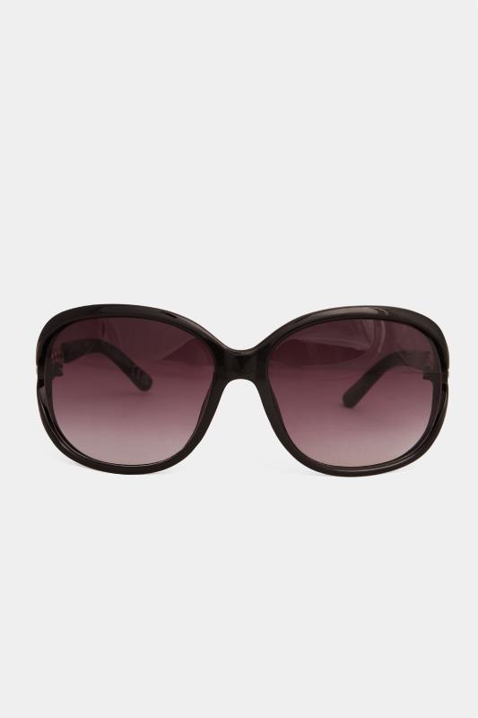 Black Oversized Silver Chain Sunglasses 3
