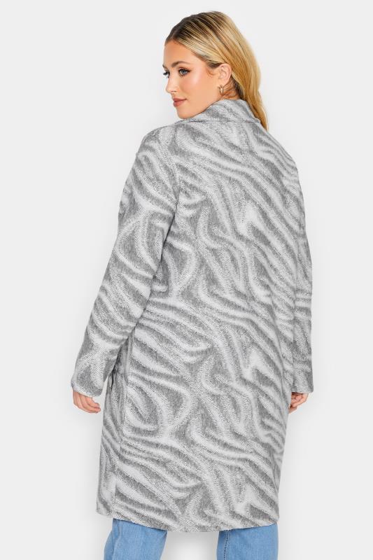 YOURS LUXURY Plus Size Grey Animal Print Faux Fur Jacket | Yours Clothing 4