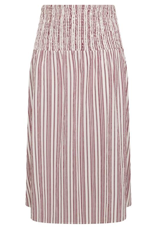 LIMITED COLLECTION Plus Size Red & White Stripe Maxi Skirt | Yours Clothing 5