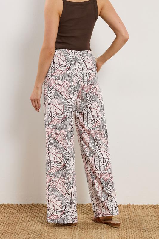 LTS Tall Women's Natural Brown Palm Wide Leg Trousers | Long Tall Sally 4