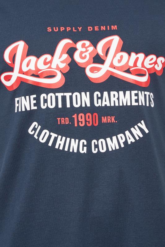 JACK & JONES Big & Tall Navy Blue Logo Vest Top | BadRhino 2