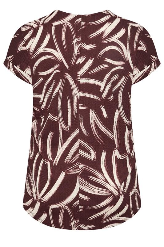 YOURS Plus Size Chocolate Brown Abstract Print Blouse | Yours Clothing 7