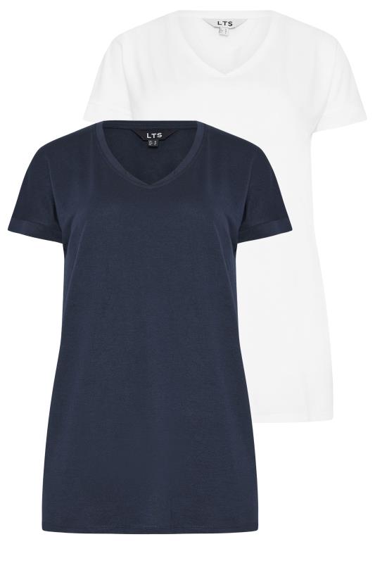 LTS 2 PACK Tall Women's Navy Blue & White Short Sleeve T-Shirts | Long Tall Sally 7