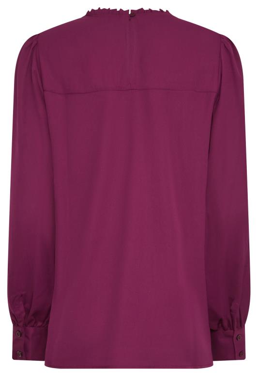 LTS Tall Berry Red Lace Detail Blouse | Long Tall Sally  7