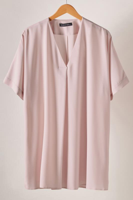 EVANS Plus Size Baby Pink Pleat Front Blouse | Evans 5