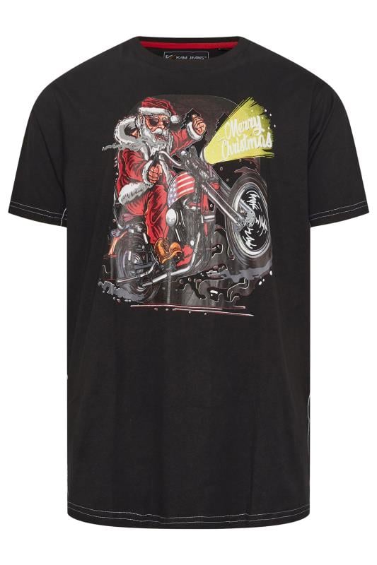 KAM Big & Tall Red Santa Biker Christmas T-Shirt | BadRhino 3