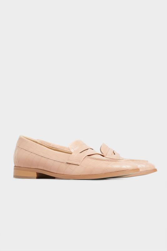 LTS Beige Brown Slip On Croc Loafers In Standard Fit | Long Tall Sally  2