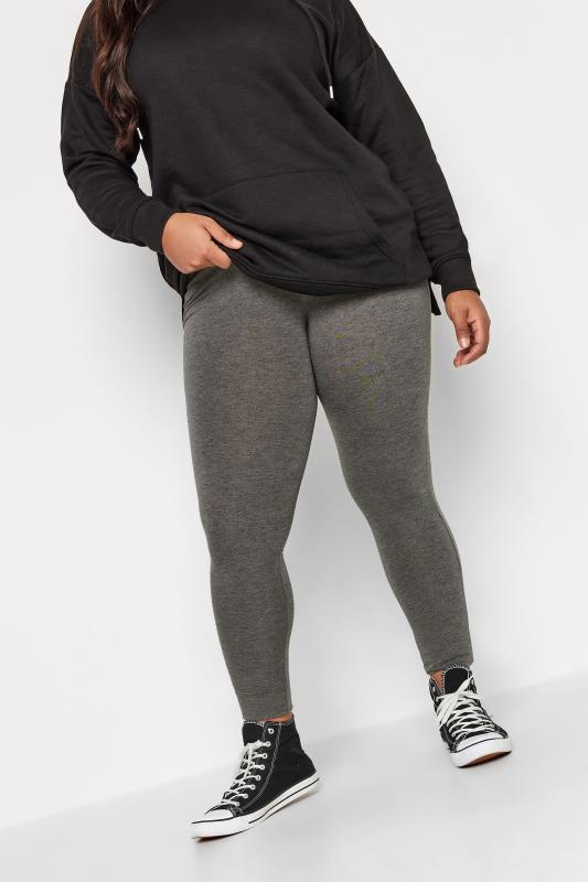 Plus Size Grey Soft Touch Leggings | Yours Clothing 1
