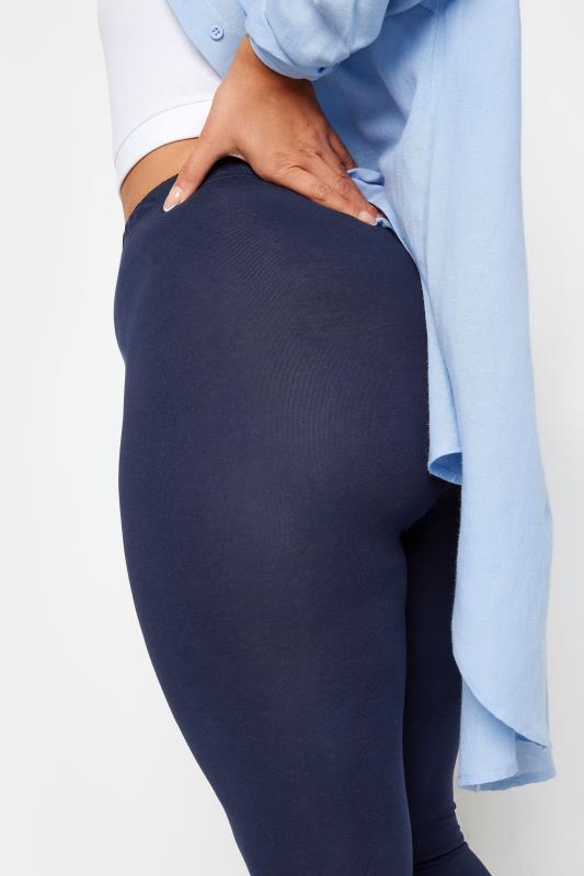 Plus Size YOURS FOR GOOD Navy Blue Cotton Stretch Cropped Leggings | Yours Clothing 4