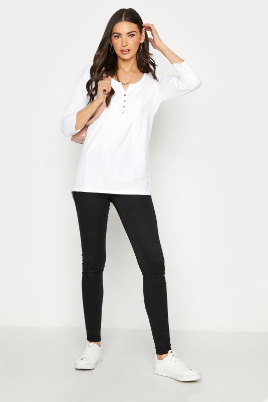 Tall Women's LTS MADE FOR GOOD White Henley Top | Long Tall Sally 2