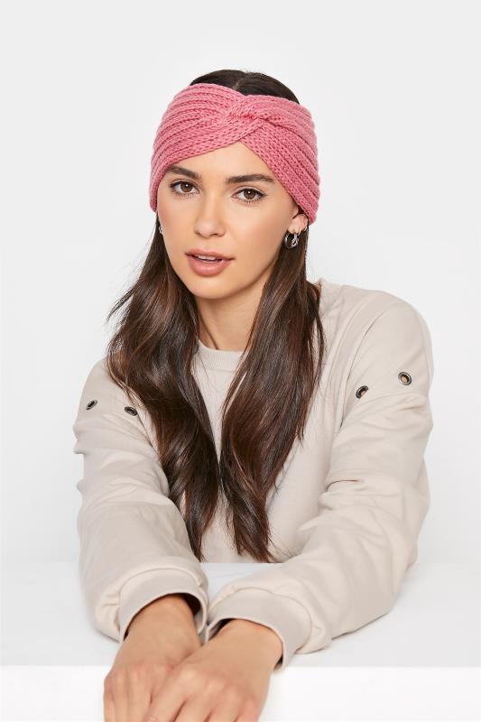 Pink Knitted Twist Headband 2