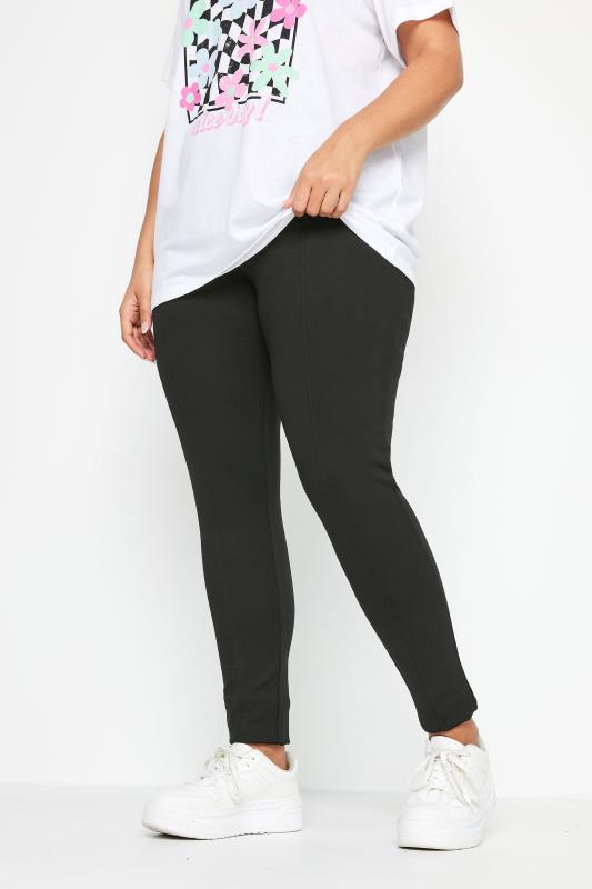 Tapered & Slim Fit Trousers YOURS BESTSELLER Curve Black Ponte Premium Stretch Trousers