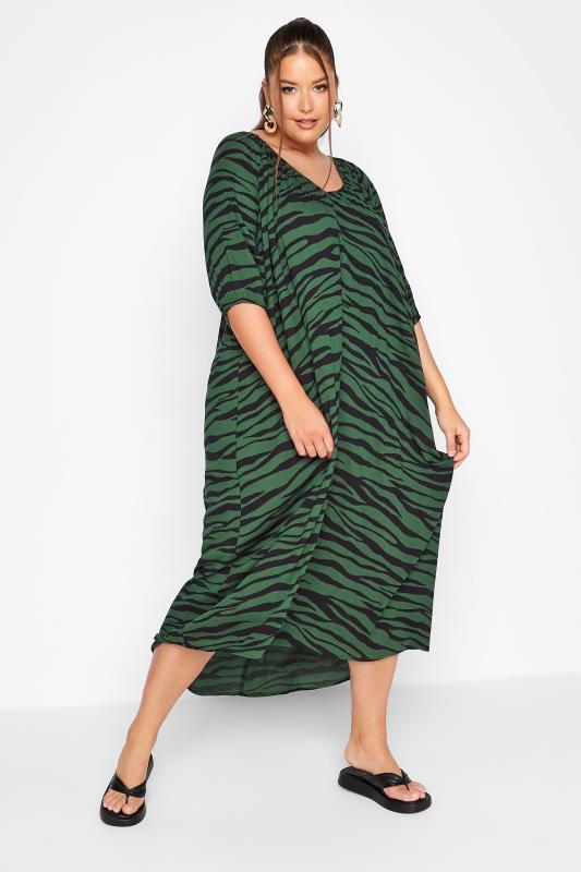 Plus Size LIMITED COLLECTION Green Zebra Print Maxi Dress | Yours Clothing 2