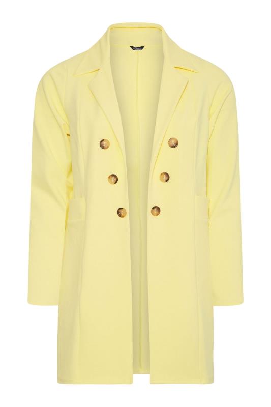 LIMITED COLLECTION Curve Lemon Yellow Button Front Blazer 6