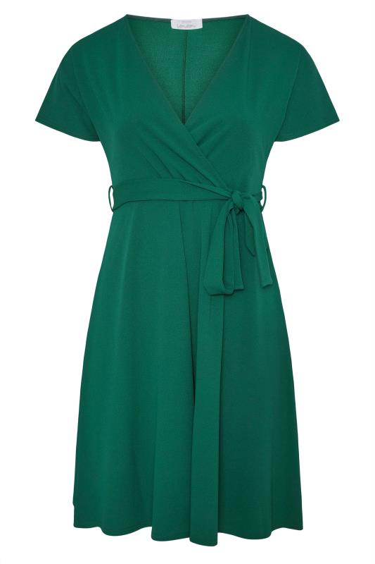 YOURS LONDON Green Wrap Midi Dress_F.jpg