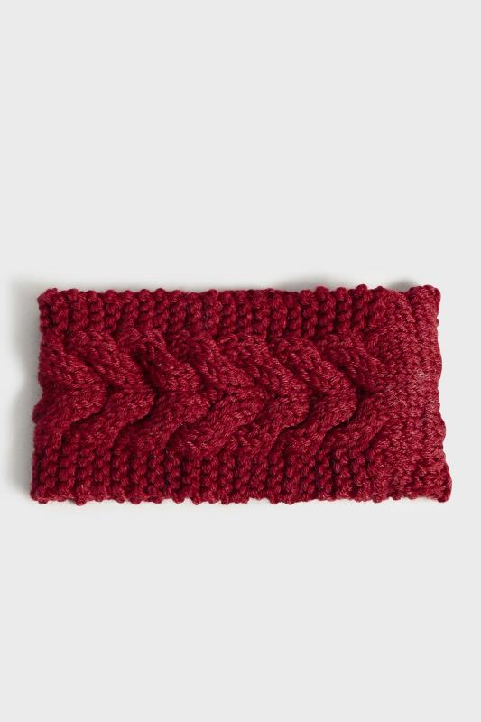 Red Cable Knitted Headband | Yours Clothing 2