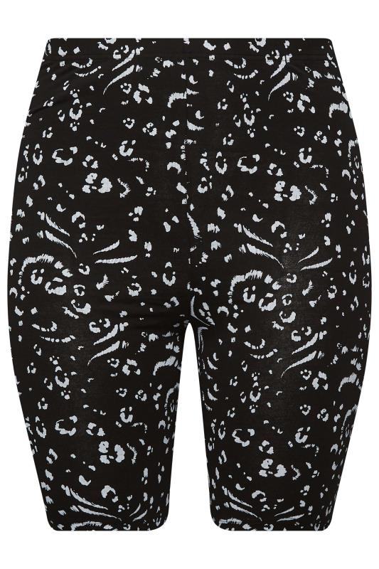 YOURS Plus Size Black Leopard Print Cycling Shorts | Yours Clothing 4