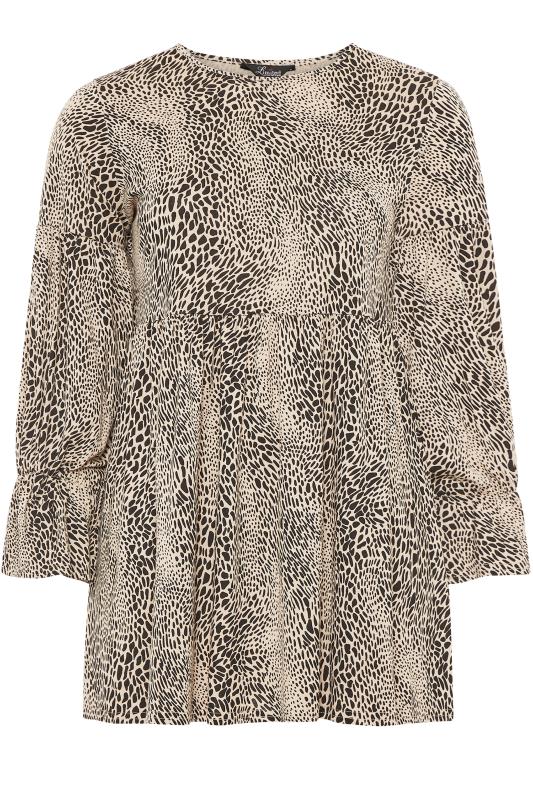 LIMITED COLLECTION Curve Beige Brown Leopard Print Peplum Top 6