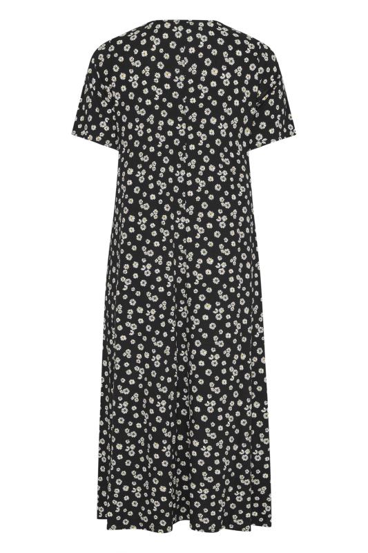 LIMITED COLLECTION Plus Size Black Daisy Pleat Front Maxi Dress | Yours Clothing  7