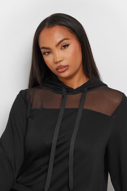 Plus size mesh hoodie on sale