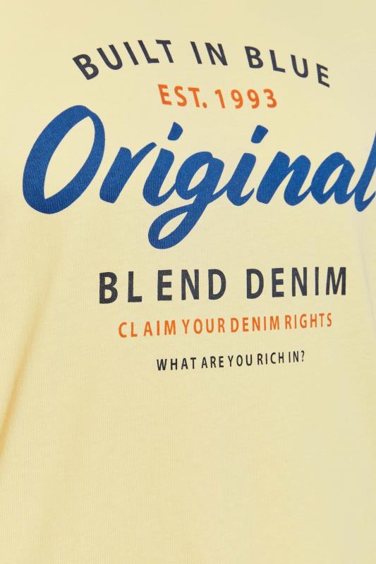 BLEND Big & Tall Cream Printed Logo T-Shirt | BadRhino 2
