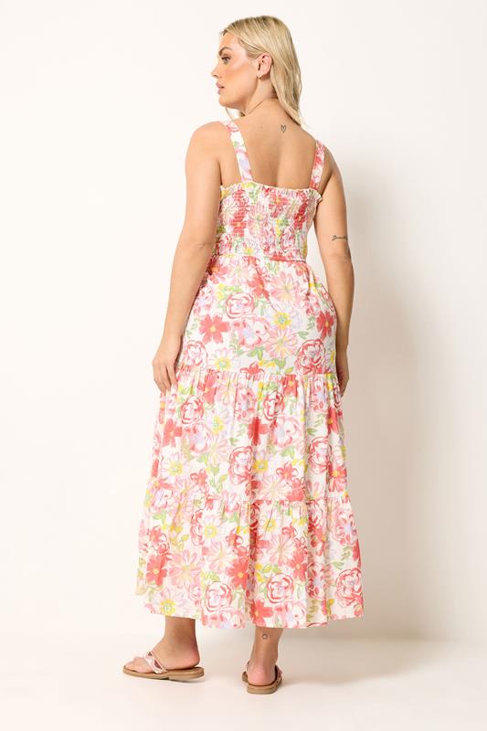 YOURS Plus Size White Floral Tiered Sundress | Yours Clothing 2
