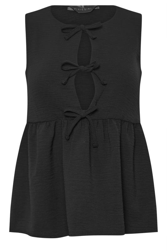 PixieGirl Black Tie Front Top | PixieGirl  6
