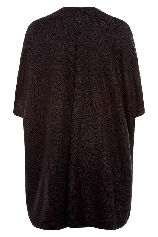 Plus Size Curve Black Waterfall Longline Cardigan | Yours Clothing 7