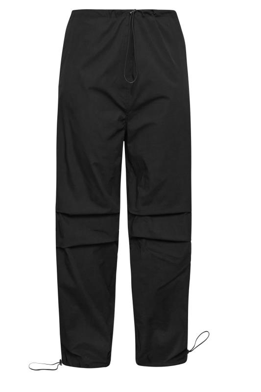 YOURS Curve Plus Size Black Cuffed Parachute Trousers | Yours Clothing  5