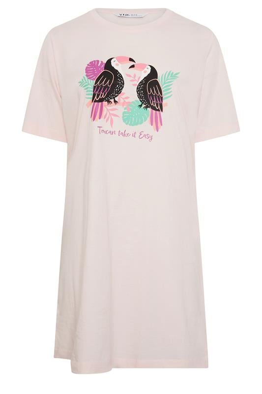 YOURS Plus Size Pink 'Toucan Take It Easy' Nightdress | Yours Clothing 5