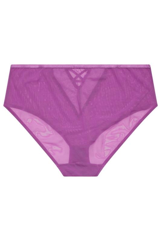 YOURS Plus Size Pink Lace Front Full Briefs | Yours Clothing 6