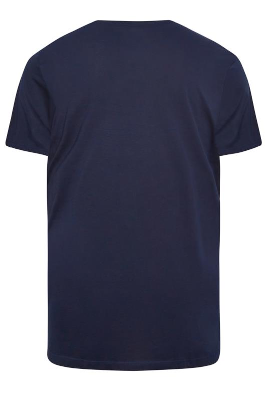 JACK & JONES Big & Tall Navy Blue Printed Logo T-Shirt | BadRhino 4