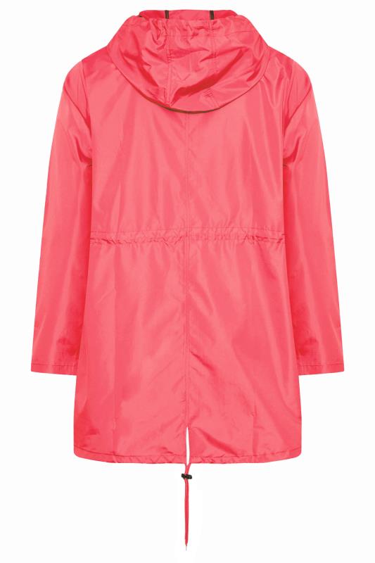 Plus Size Bright Pink Pocket Parka | Yours Clothing 9