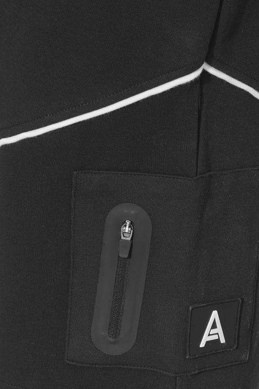 STUDIO A Big & Tall Black Pocket Detail Jogger Shorts_Z.jpg