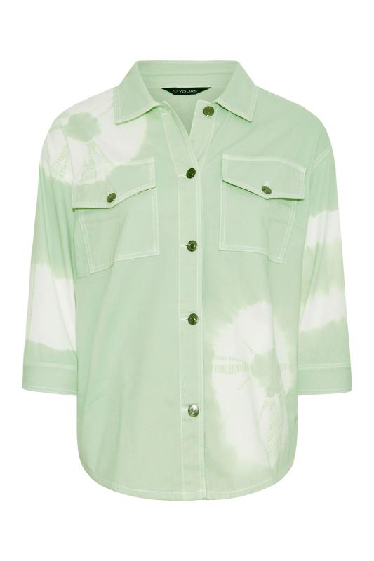 Plus Size Mint Green Tie Dye Denim Jacket | Yours Clothing 8