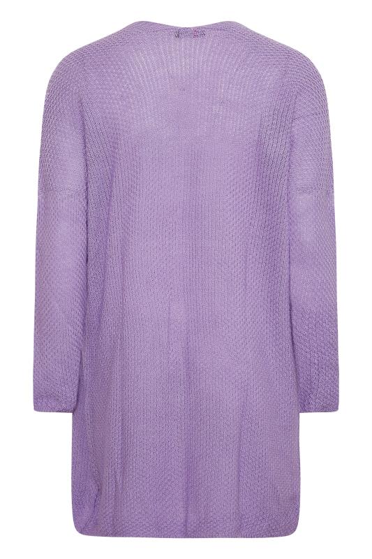Curve Bright Lilac Purple Knitted Longline Cardigan_BK.jpg