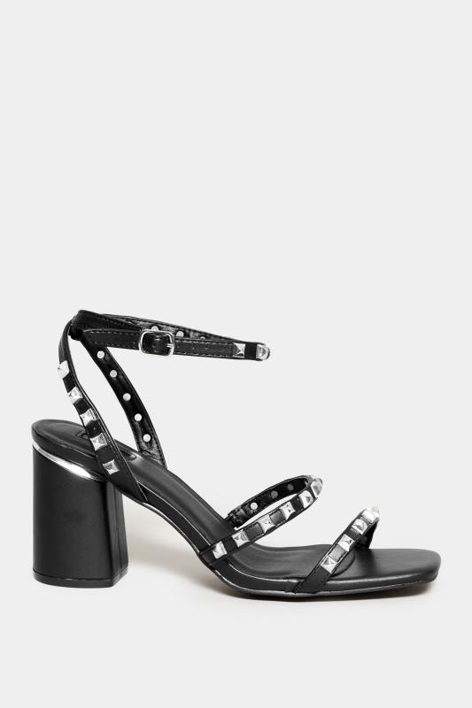 LIMITED COLLECTION Black Strappy Studded Sandals In E Wide Fit & EEE Extra Wide Fit  3