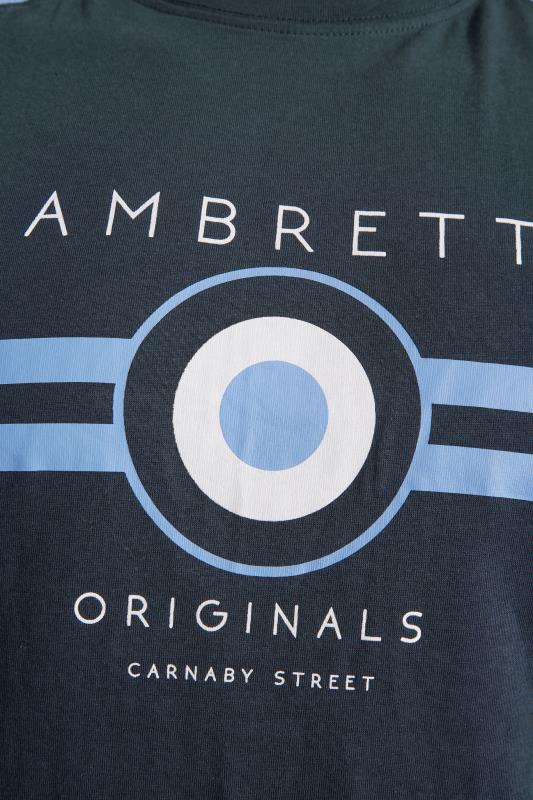 LAMBRETTA Big & Tall Navy Blue Target Raglan T-Shirt 2