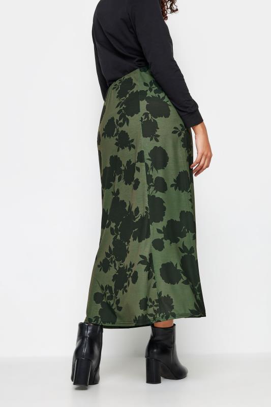 M&Co Khaki Green Floral Print Maxi Skirt | M&Co 3