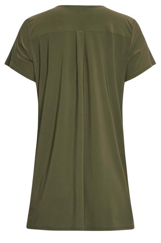 LTS Tall Women's Khaki Green Zip Detail T-Shirt | Long Tall Sally 6