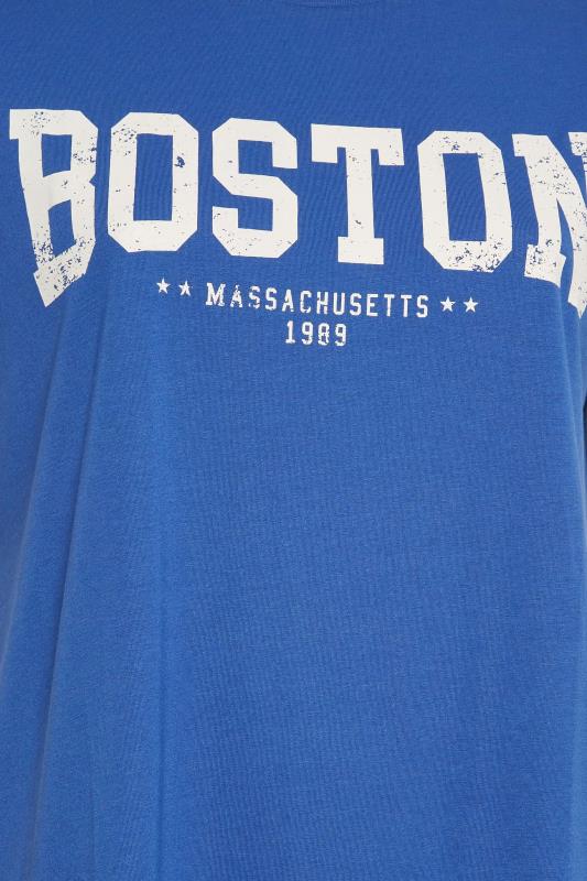 YOURS Plus Size Cobalt Blue 'Boston' Slogan T-Shirt | Yours Clothing 6