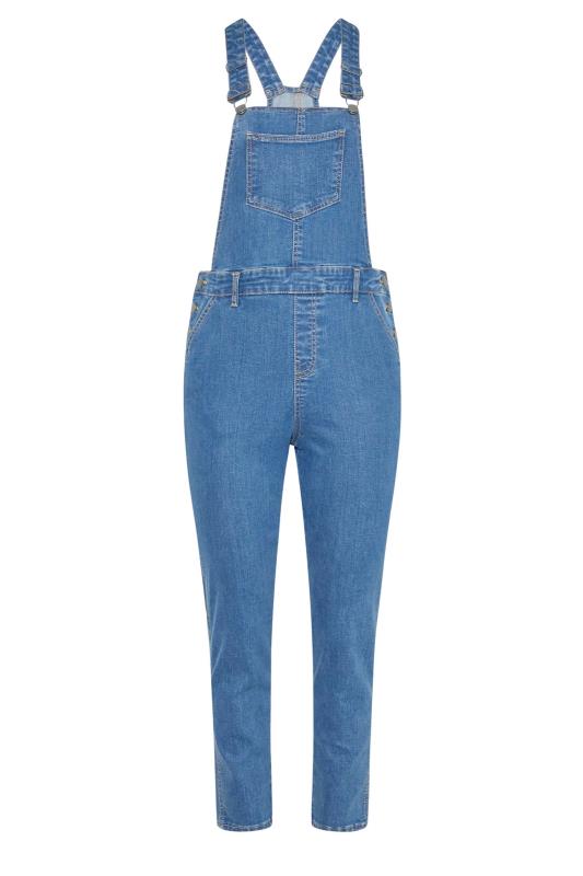 Plus Size Blue Straight Leg Dungarees | Yours Clothing  6