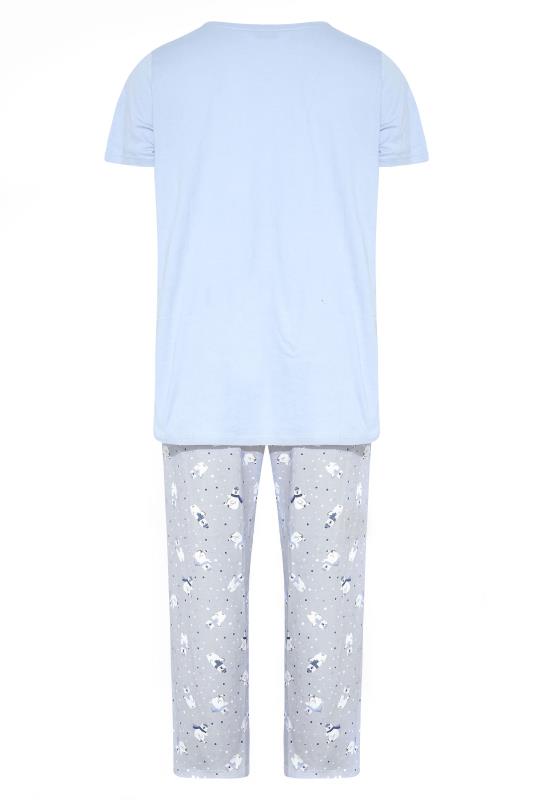 Blue 'Up To Snow Good' Slogan Polar Bear Pyjama Set_BK.jpg