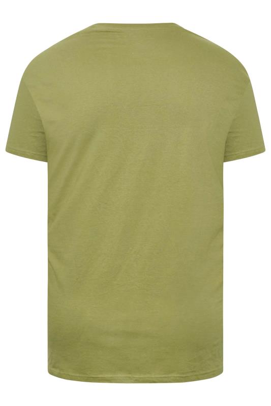BadRhino Big & Tall Green Plain T-Shirt | BadRhino 4