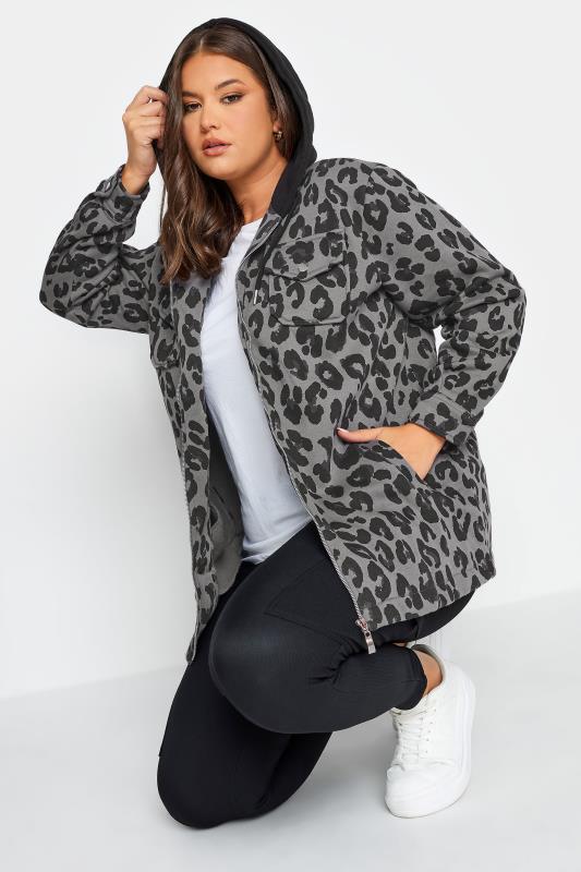 YOURS Plus Size Leopard Print Hooded Shacket | Yours Clothing 4