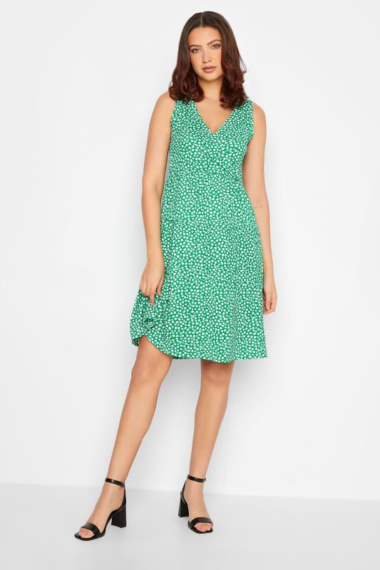 LTS Tall Green Ditsy Print Mini Dress | Long Tall Sally  1