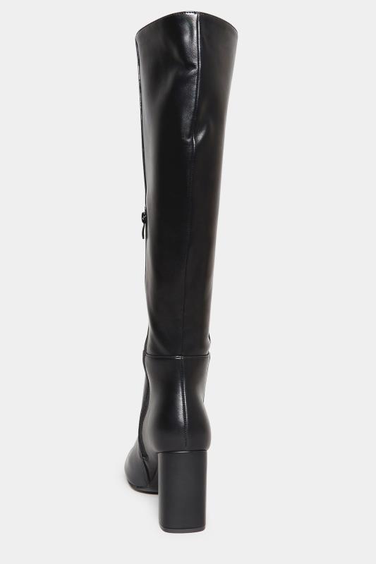 LIMITED COLLECTION Black Block Heel Knee High Boots In Standard D Fit | Yours Clothing 4