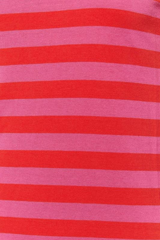 LTS Tall Red & Pink Stripe Long Sleeve T-Shirt 5