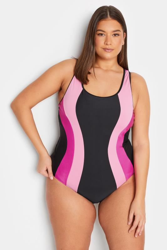  Tallas Grandes LTS Tall Pink Contrast Active Swimsuit
