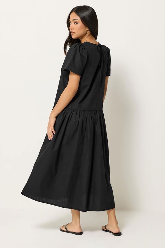 PixieGirl Petite Women's Black Cotton Poplin Maxi Dress | PixieGirl 2